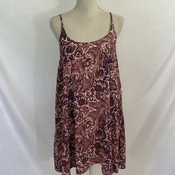 Intimately Free People Emily Paisley Slip Mini Dress SMALL - Picture 2 of 7